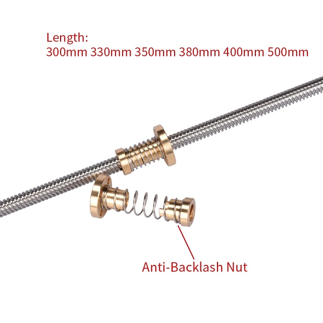 Diameter 10mm Lead 20mm Brass Nut Anti-backlash Lead Screw